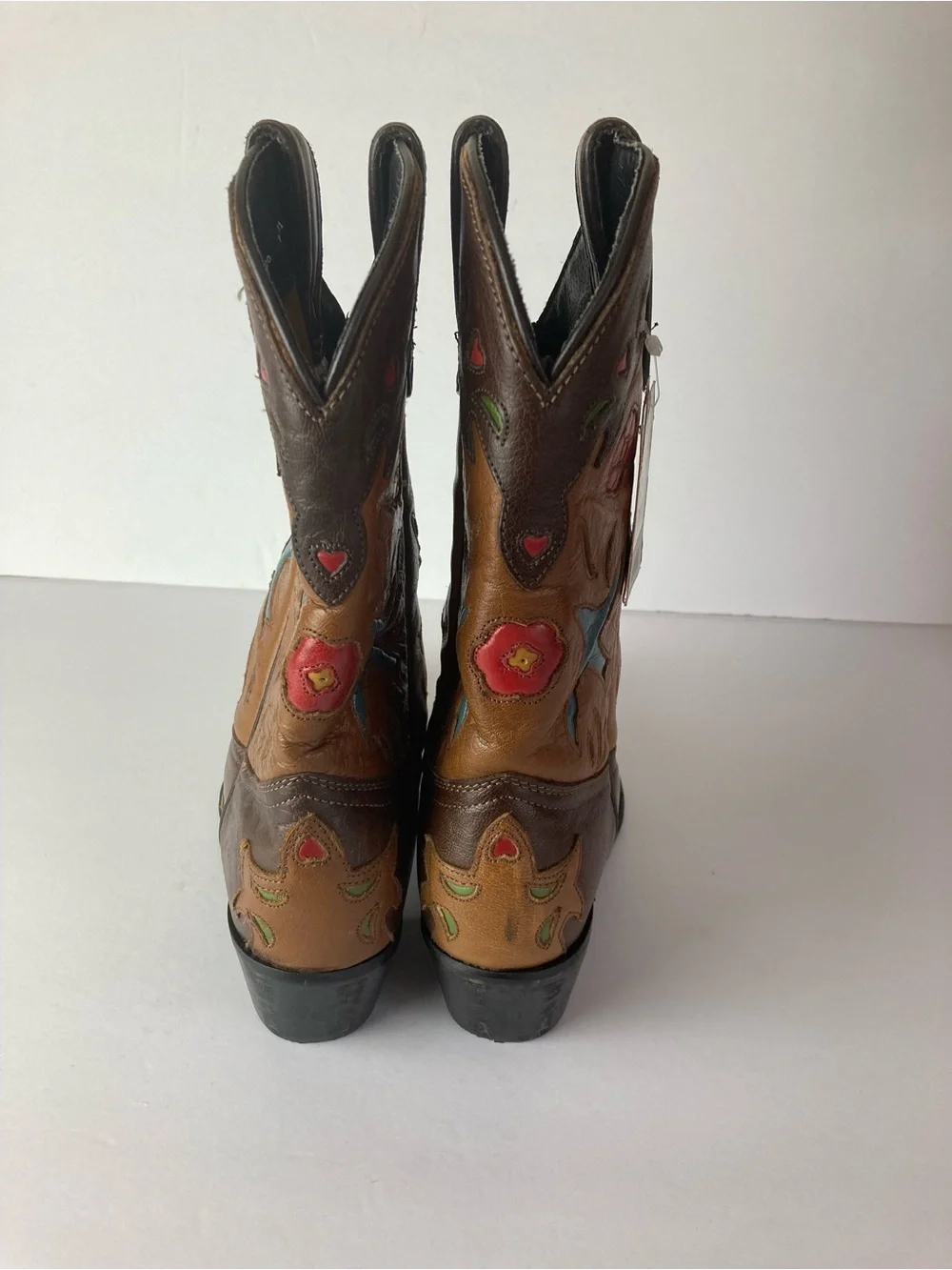 Dan Post New Bluebird Brown Leather Cowboy Boots  Big  Girl Size 4